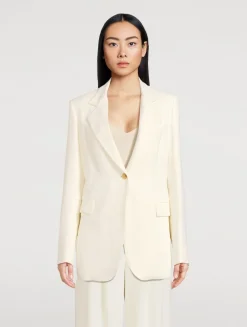 Twist-Back Paisley Jacquard Blazer