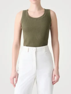 Twisted Cotton Rib Tank Top