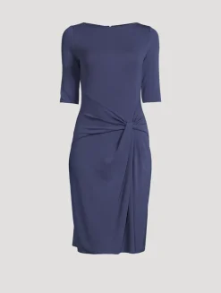 Twisted Crêpe Midi Dress