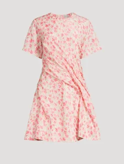 Twisted Mini Dress In Floral Print