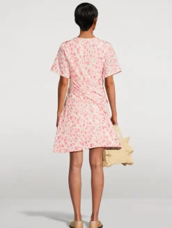 Twisted Mini Dress In Floral Print