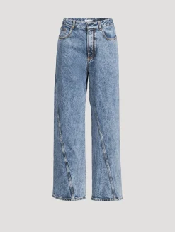 Twisted-Seam Straight Jeans