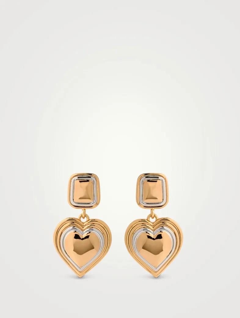 Two-Tone Heart Earrings