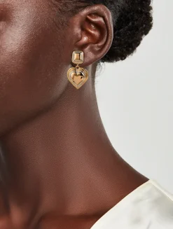 Two-Tone Heart Earrings