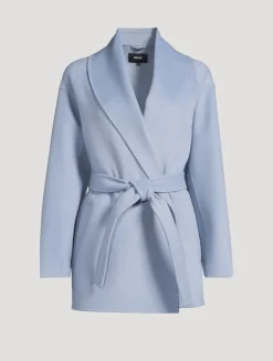 Tyra Belted Wool Wrap Coat