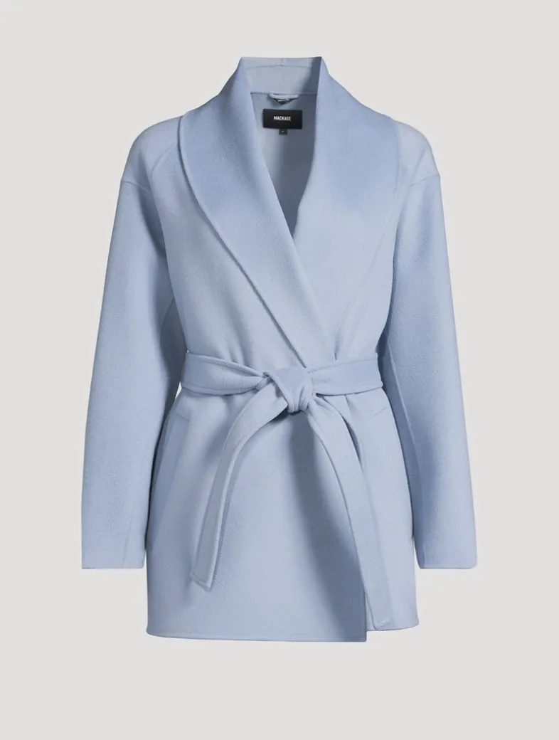 Tyra Belted Wool Wrap Coat