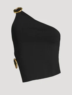Valeria Embellished One-Shoulder Top