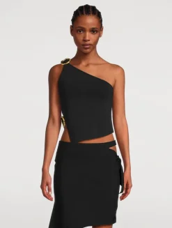 Valeria Embellished One-Shoulder Top