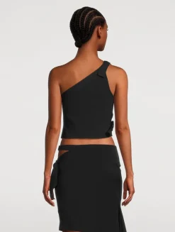 Valeria Embellished One-Shoulder Top