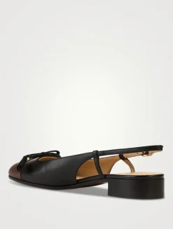 Valet Du Roi Leather Slingback Pumps