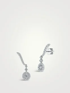 VELA 18K White Gold Drop Earrings With Diamonds