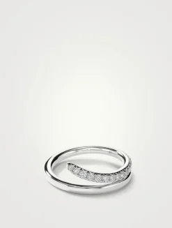 VELA 18K White Gold French Cut Pavé Diamond Ring