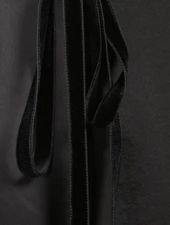 Velvet-Trimmed Midi Skirt