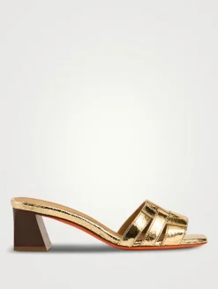 Venere Metallic Leather Mules