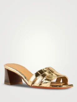 Venere Metallic Leather Mules