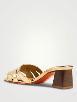 Venere Metallic Leather Mules