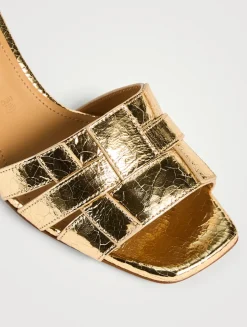 Venere Metallic Leather Mules