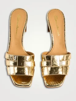 Venere Metallic Leather Mules