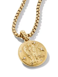 Virgo Amulet In 18k Yellow Gold With Diamonds