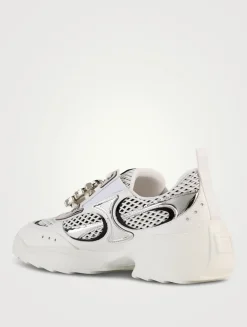 Viv' On The Run Leather And Mesh Sneakers
