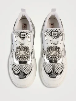 Viv' On The Run Leather And Mesh Sneakers