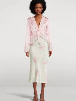 Vivetta Silk Tie-Front Blouse