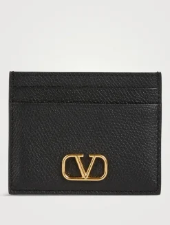 VLogo Leather Card Holder