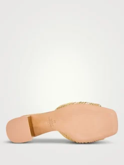 VLogo Metallic Leather Mules