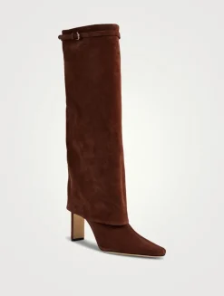 Wally Foldover Suede Knee-High Boots