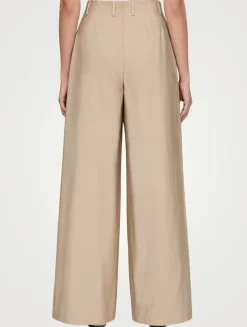 Warren Poplin Wide-Leg Trousers