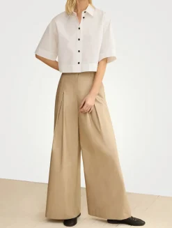Warren Poplin Wide-Leg Trousers
