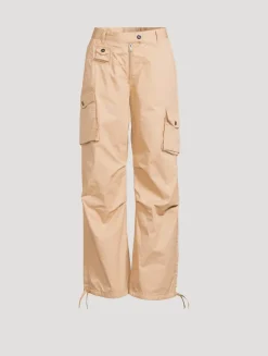 Washed Cotton Twill Cargo Pants