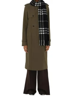 Wide Check Cashmere Scarf