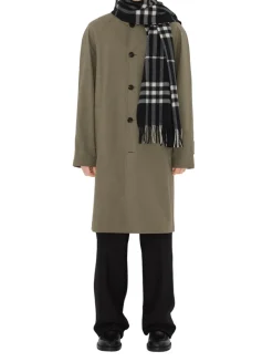 Wide Check Cashmere Scarf