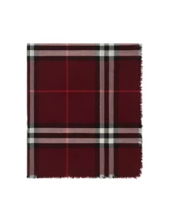 Wide Check Wool Scarf