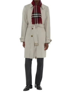 Wide Check Wool Scarf