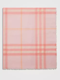 Wide Check Wool Scarf