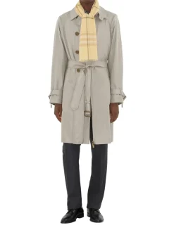 Wide Check Wool Scarf