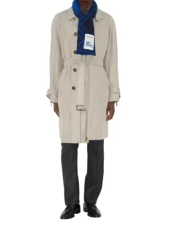 Wide Check Wool Silk Scarf