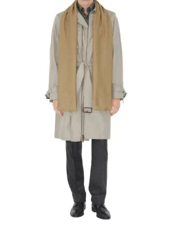 Wide Check Wool Silk Scarf