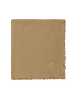 Wide Check Wool Silk Scarf