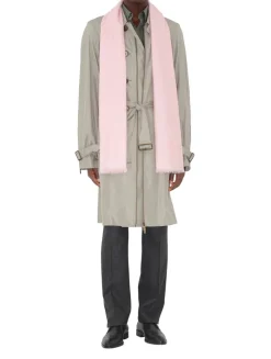 Wide Check Wool Silk Scarf