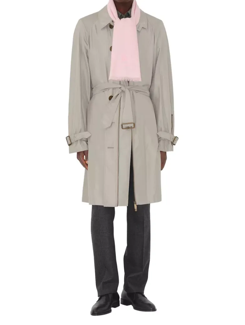 Wide Check Wool Silk Scarf