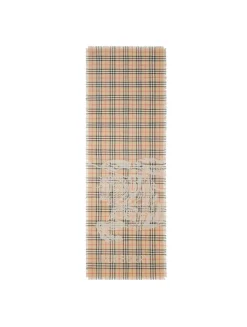 Wide Ekd Check Wool Scarf