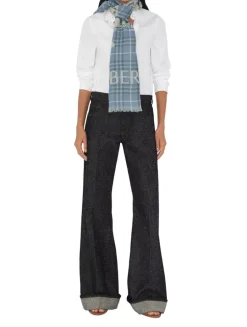 Wide Ekd Check Wool Scarf