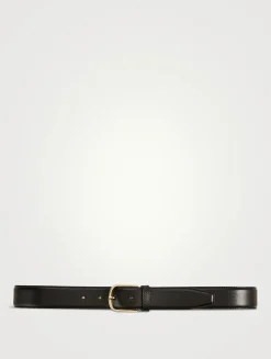Wide Leather Trouser Belt