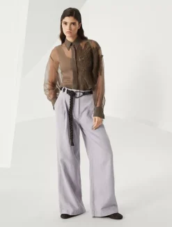 Wide Trousers With Monili