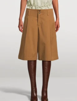 Wide-Leg Bermuda Shorts