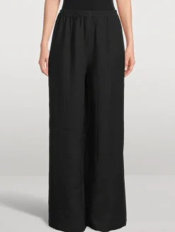 Wide-Leg Linen Trousers