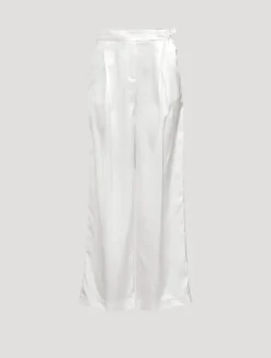 Wide-Leg Satin Trousers